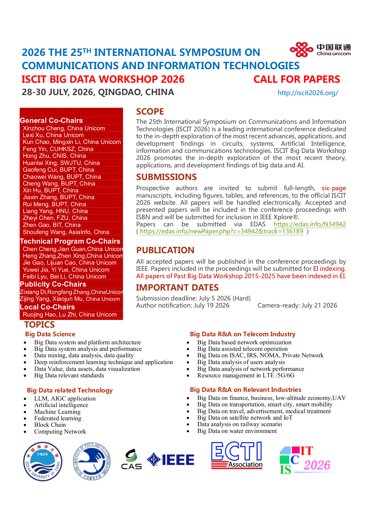 WS1 Big Data CFP